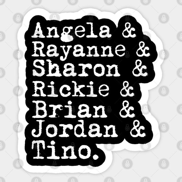 My so called life list of names Sticker by Penny Lane Designs Co.
